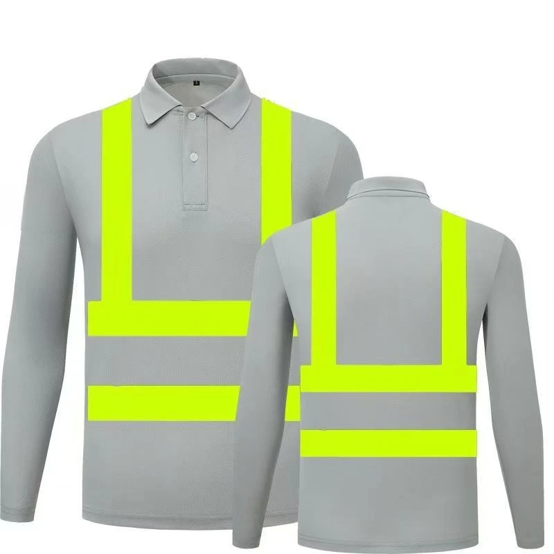 Reflective Safety Protective Clothing Long Sleeved T-Shirt High Visibility Reflective Structure Work Shirt For Men And Women