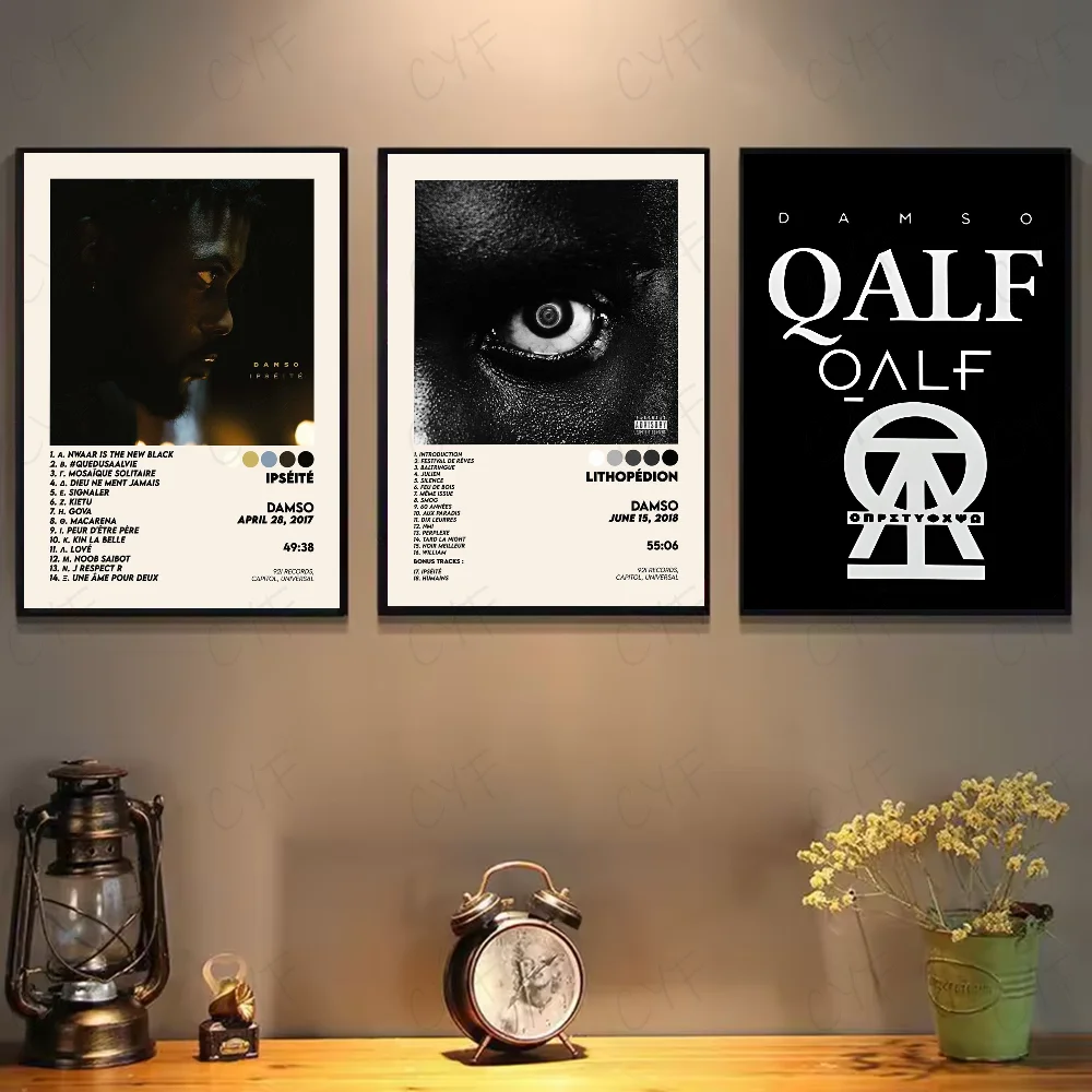 D-Damso Qalf Rapper Poster HD art sticky wall waterproof home living room bedroom bar aesthetic decoration