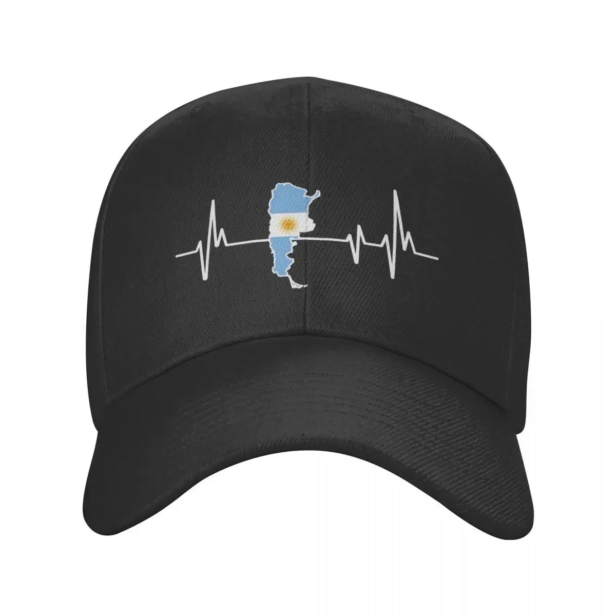 Personalized Argentinian Heartbeat Argentina Flag Baseball Cap Women Men Adjustable Dad Hat Outdoor Snapback Caps