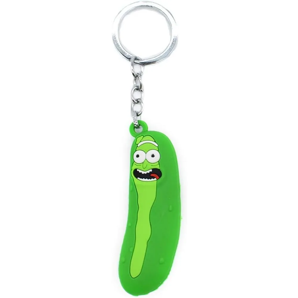 For 1 Pcs Cartoon Cucumber Expression Key Ring, Key School Bag Ornament Decoration To Give Friends and Classmates Gifts (green)