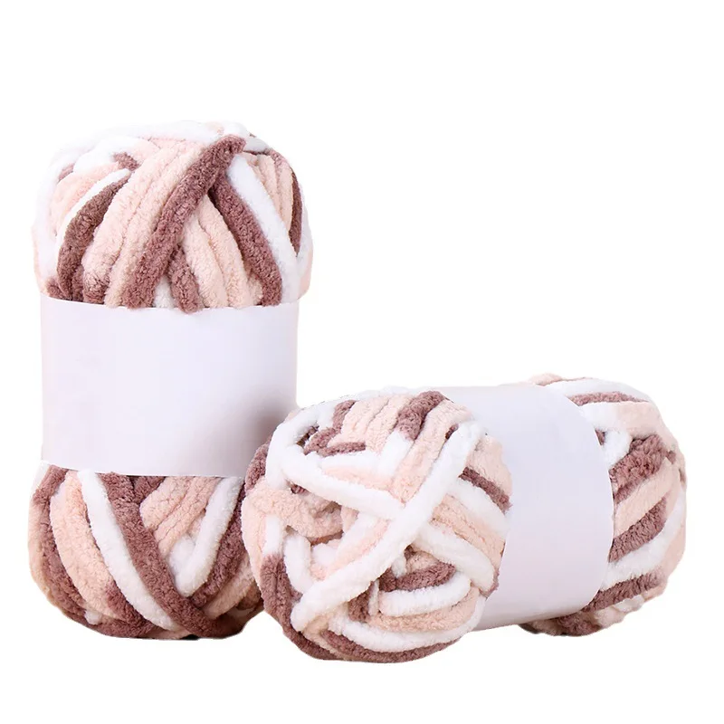 New Cute Ice Stripe Thread, Single Strand Thick Woolen Thread Ball Needle Thread DIY Handwoven Scarf Hat Scarf Thread