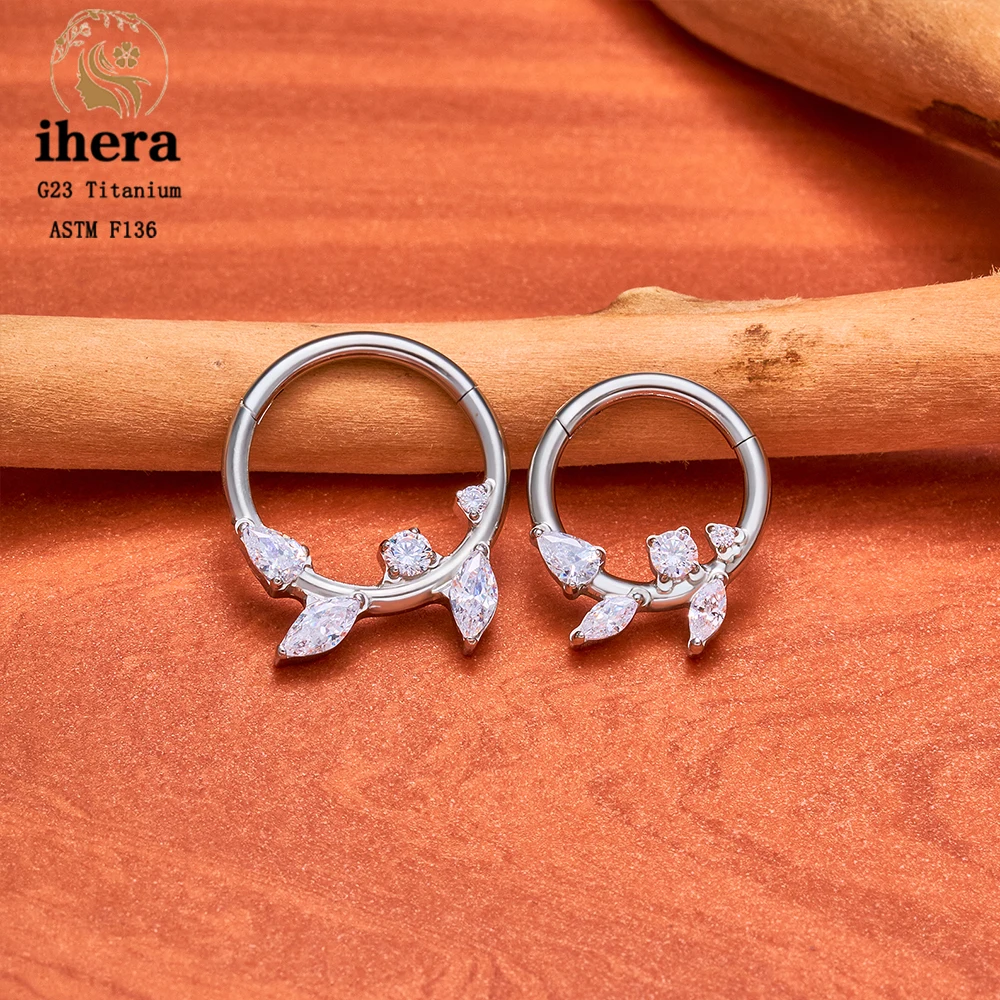 ASTM F136 Titan Birnenförmiger Zirkonia Nasenring 16G Klappbarer Clicker Segment Daith Ohrring Hoop Septum Knorpel Conch Helix Piercing Schmuck – Detail 24
