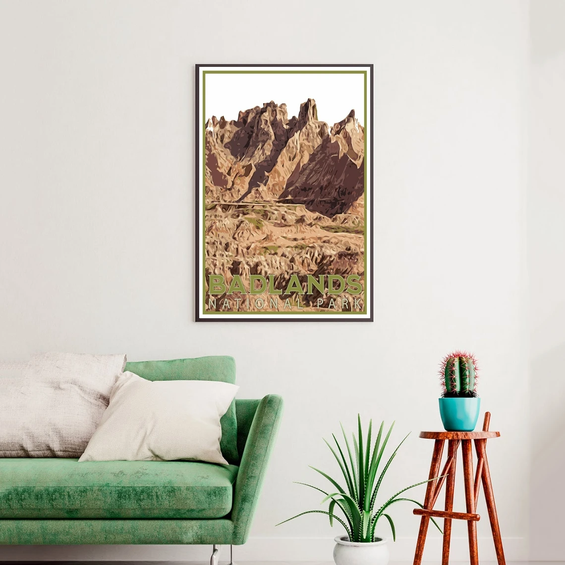 Badlands National Park Travel Poster, Vintage Serigraph Style Poster, Wall Art, Travel,South Dakota, Vacation, Souvenir