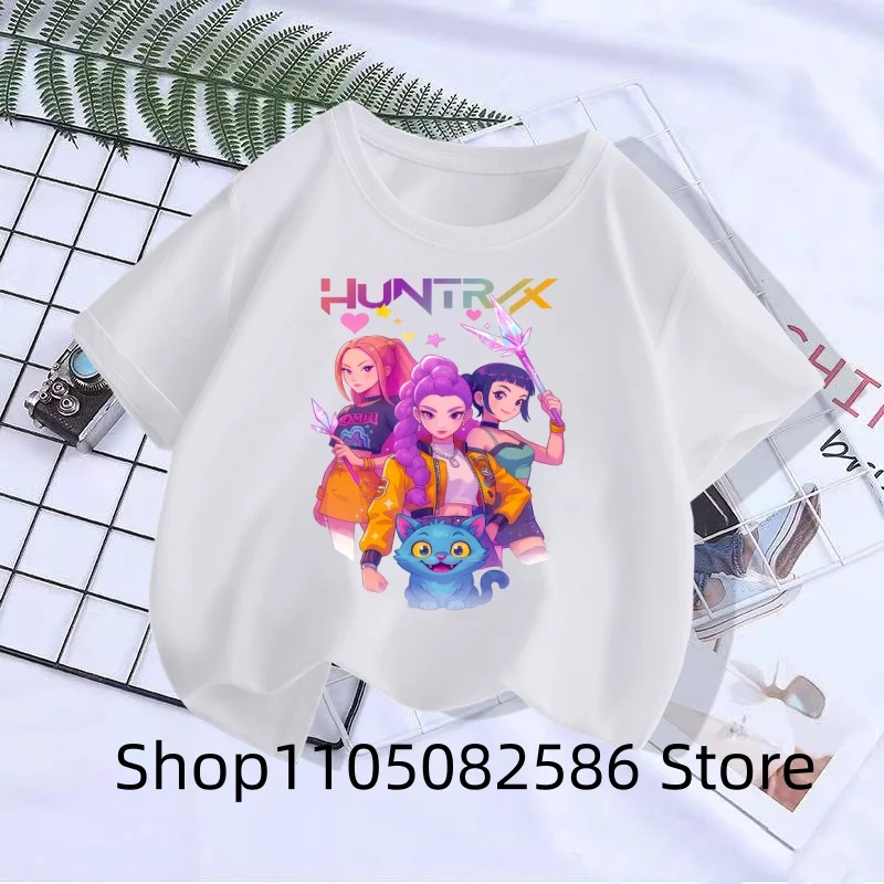 تي شيرت بأكمام قصيرة مطبوع عليه مجموعة الشيطان، تي شيرت ناعم وغير رسمي، قميص ذو طابع كرتوني لطيف، مناسب للفتيات والفتيان #5