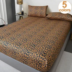 Wild Leopard Print Microfiber Bed Fitted Sheet - Comfort, Hypoallergenic, Twin/Full/Queen/King Size, Add a Bold Statement
