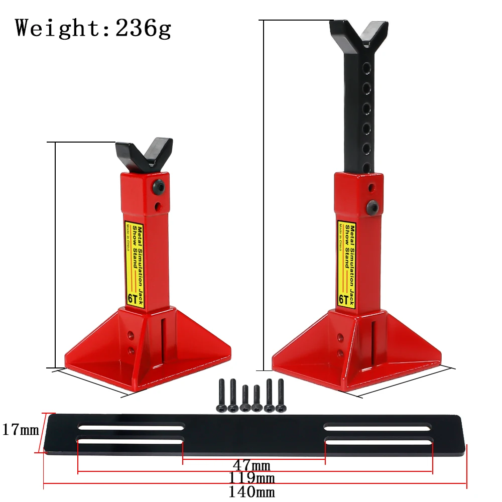 Mini supports de cric en métal, outil de réparation de décoration pour voiture sur chenilles 1/10 Rc Trxs Trx4 Axial Scx10 Rgt Yikong Cc01d110 Tf2, 2 pièces