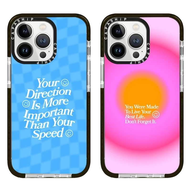 Aperture Motivational Slogan Case For iPhone 16 15 14 13 12 11 Pro X XS XR Max 7 8 Plus SE 2022 Soft TPU Shockproof Back Cover