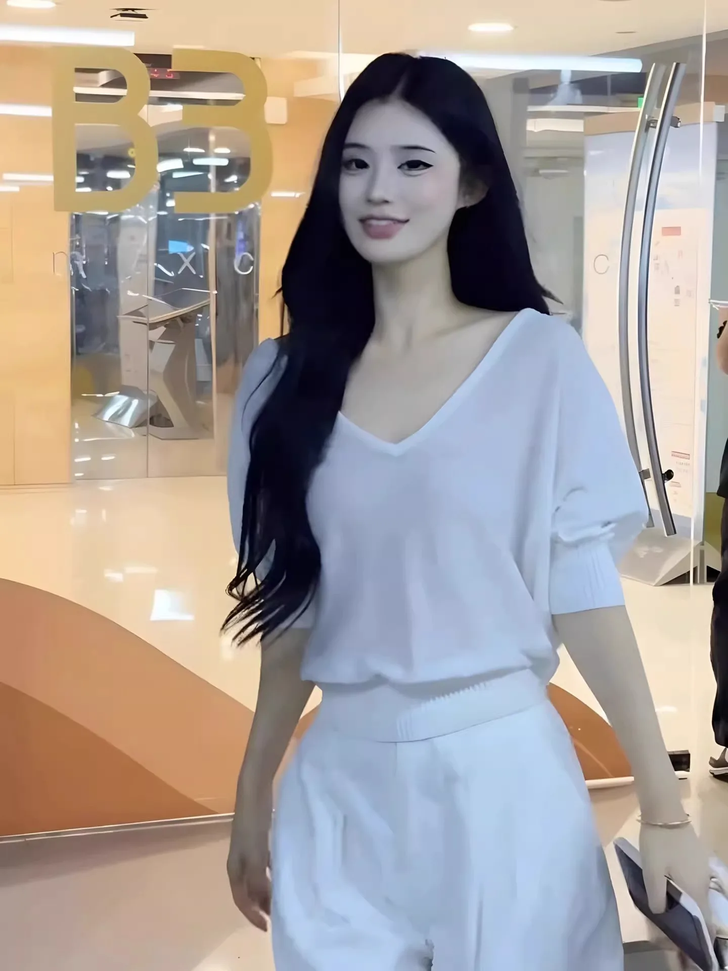 Ice Silk V-Ne Strickoberteil Pure Color Commute Faion Design ort Sve Summer Korean Sle Straight Cut Silk Blend irt