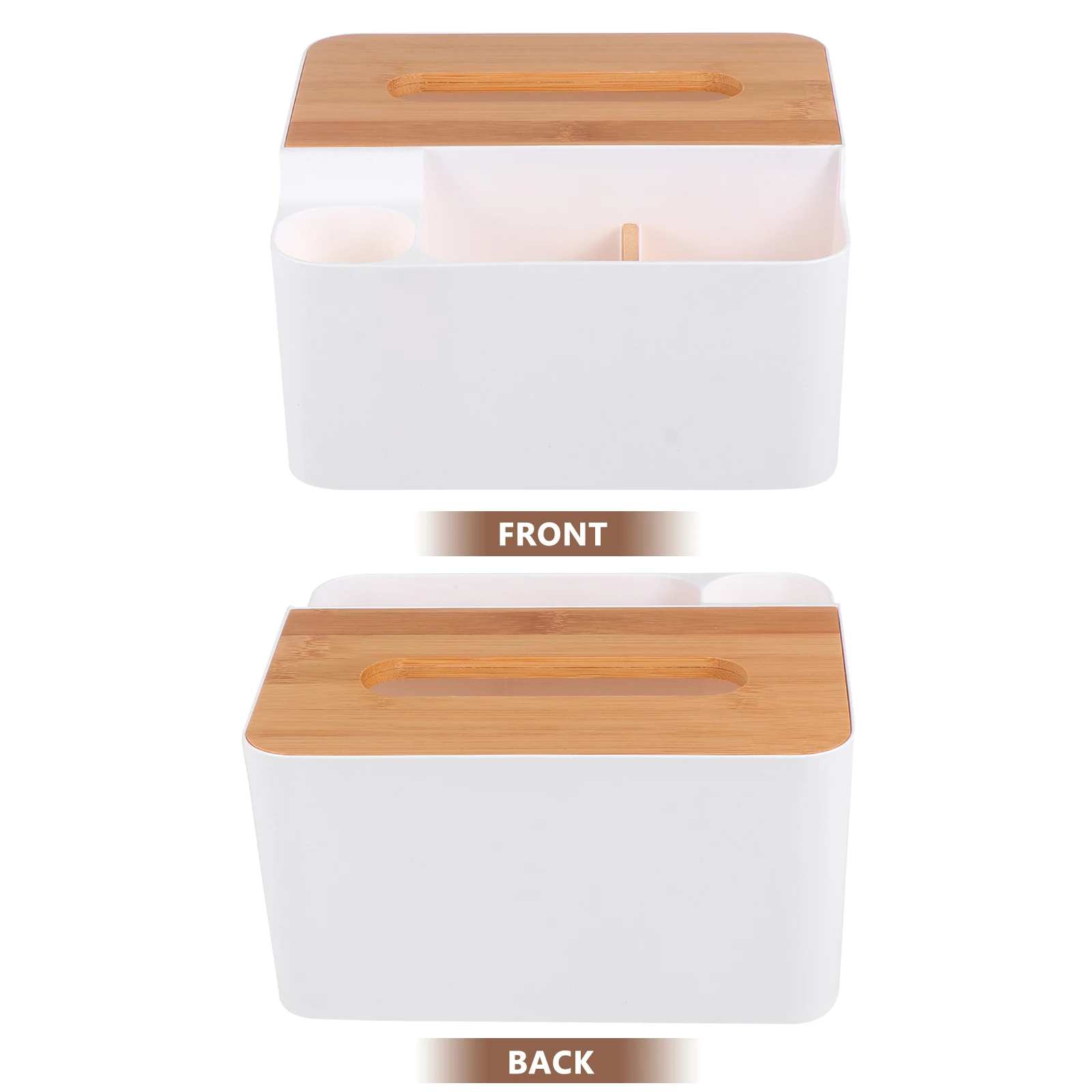 

Tissue Storage Box Multi-functional Desktop Compartment Wooden Multifunction Organizer