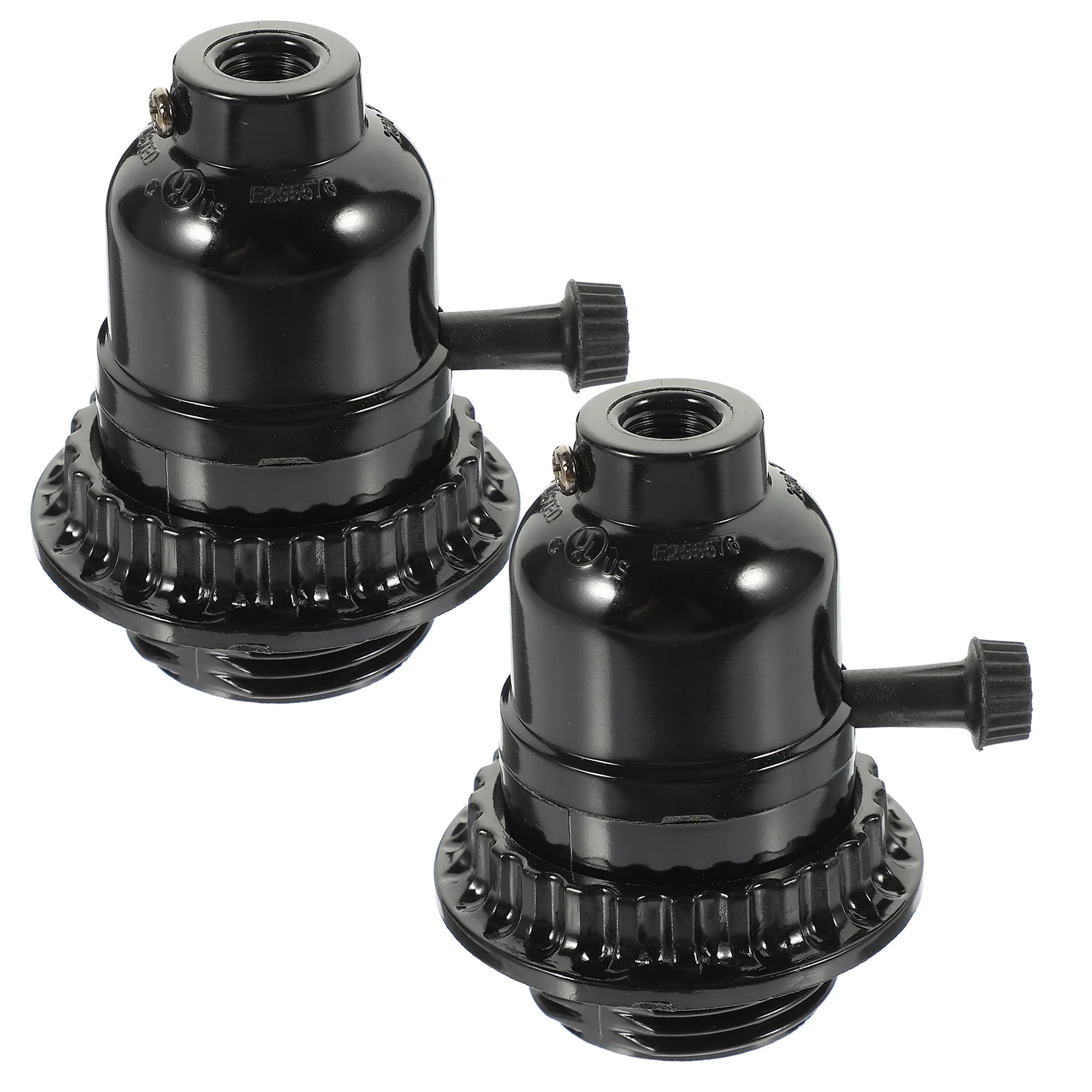 

2 Pcs E26 Black Bakelite Light Socket Screw Lamp Vintage Industrial Pendant Fixture Parts Replacement Bulb Holder