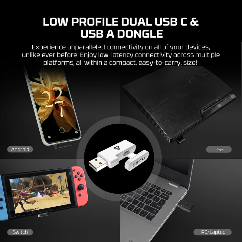 Controle Gamer Sem Fio Fantech Shooter III WGP13S para PC Android NS — foto 2