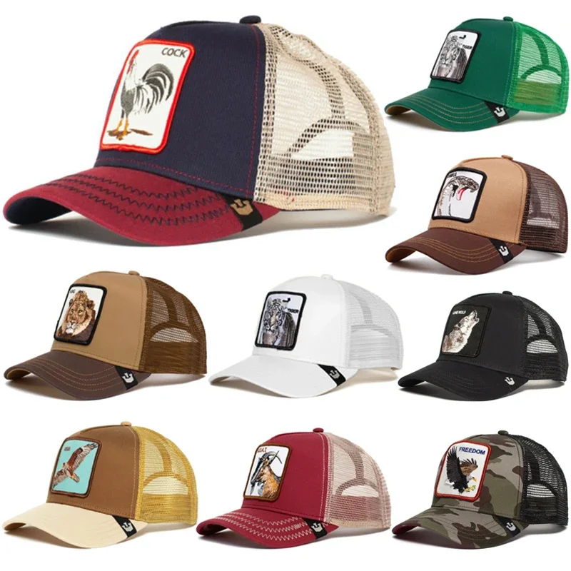 

Fashion Animal Baseball Cap Travel Peaked Men's Embroidery Hip-Hop Caps Couple Style Sun Visor Adjustable Trucker Mesh Hat Bone