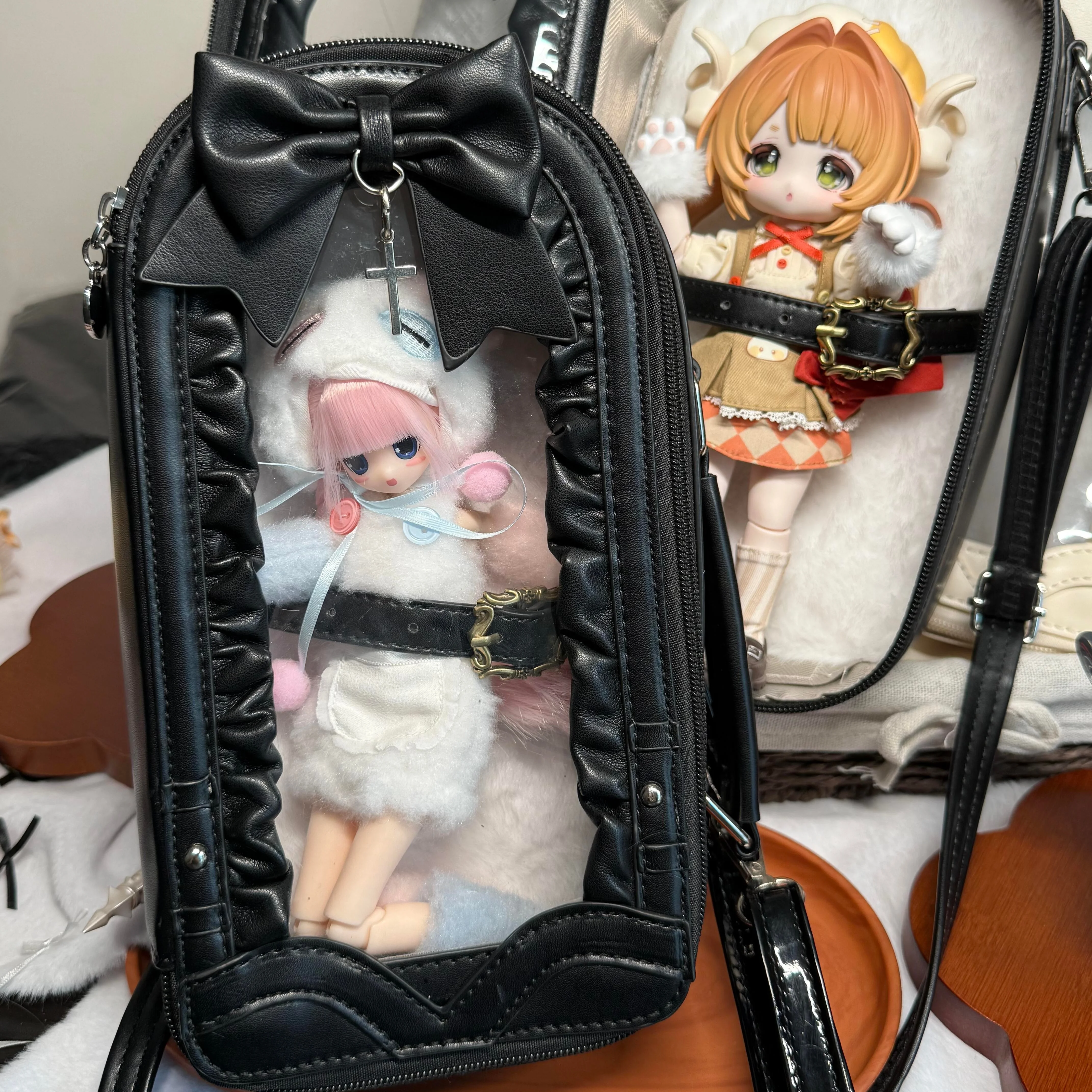 For Ob11 Ob24 Blythe Bjd Doll Mjd Action Figure 1/6&1/12 Bjd Vertical Doll Carry Bag Mini Shoulder Crossbody Outdoor Bag Gift - view 5