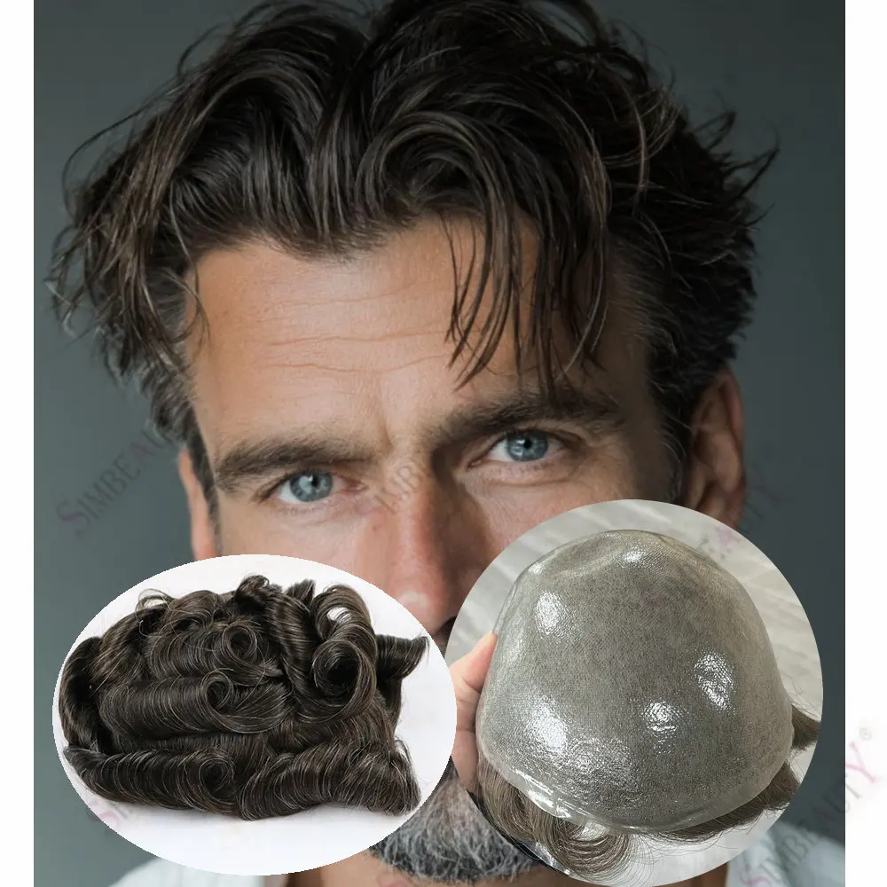 

Мужской парик из натуральных волос Реми, 0.06-0.08 мм, на микрооснове из ПУ, капиллярный протез # Система волос 210 Grey Brown: прочная, незаметная, неощутимая на ощупь