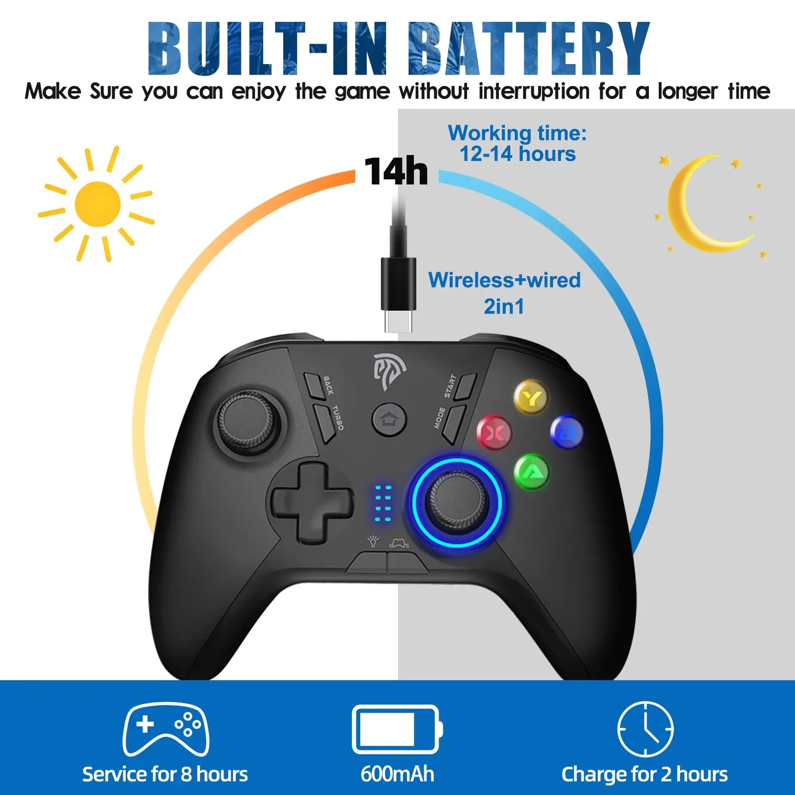 9110 2.4G Wireless Game Controller For PS3 Playstation3 Console With Vibration Function Compatible With PC Andriod Device TV Box