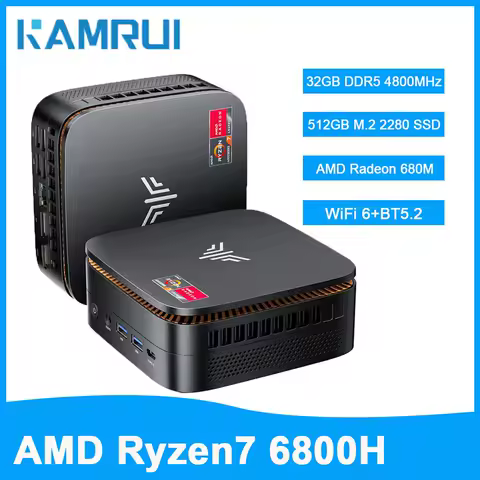 Gaming Mini PC AMD Ryzen 7 6800H 32GB LPDDR5 6400MT/s 1TB PCIe3.0 SSD Max 4.7GHz 2.5GLAN USB3.2 WiFi6 4k AMD Radeon Mini Desktop