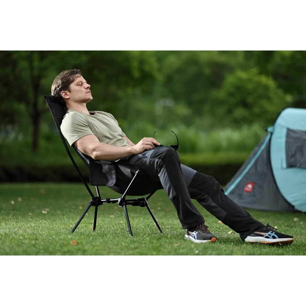 Lightweight Folding High Back Camping Chair with Head Support, Portable for Outdoor Adventures
