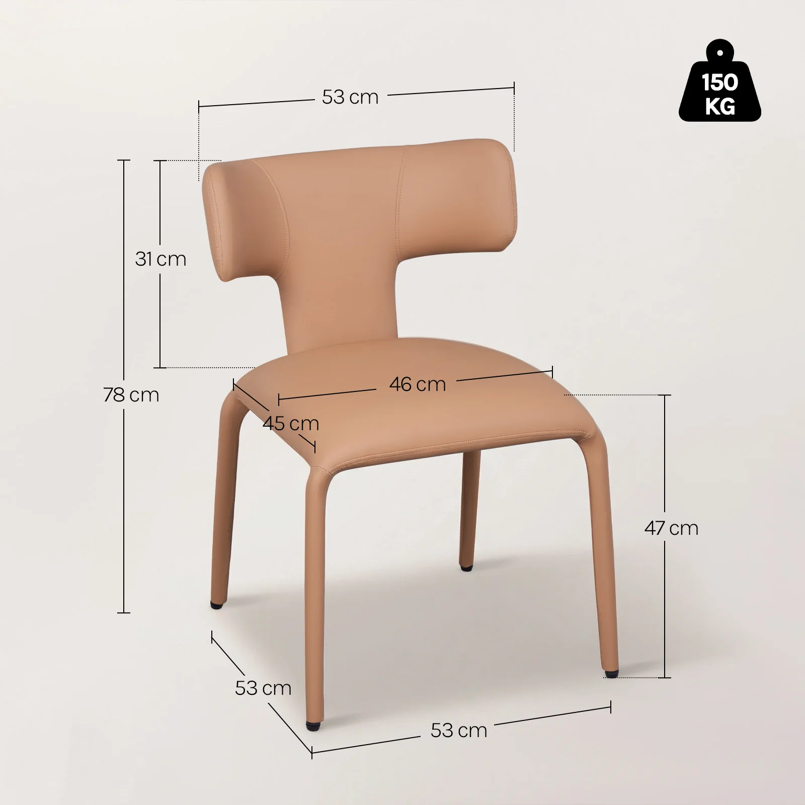 WOLTU 2 Stück/Set ergonomische Esszimmerstühle, Kunstleder/Leinen, Küchenstühle, Metallrahmen, Rückenlehne für Wohnzimmer, Schlafzimmer, Restaurant – Detail 29