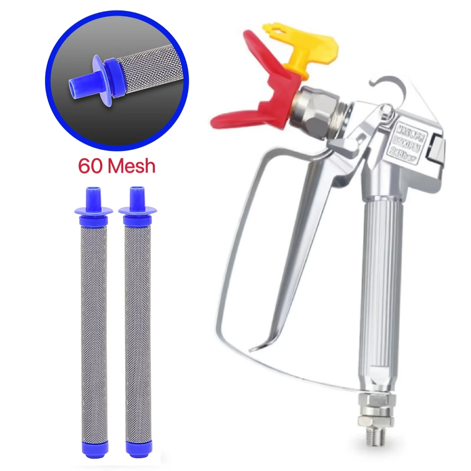 10Pcs Airless Spray Gun Filter 60 Mesh Blue Tip Stainless Steel Mesh Filter High Pressure Paint Sprayer Accessory Replacement image 2