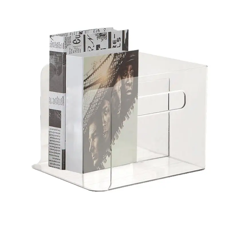 Acrylic Letter Folder Racks Holders Document Storage Holder Acrylic Vertical Desktop Organizer For Letters Books Magazines
