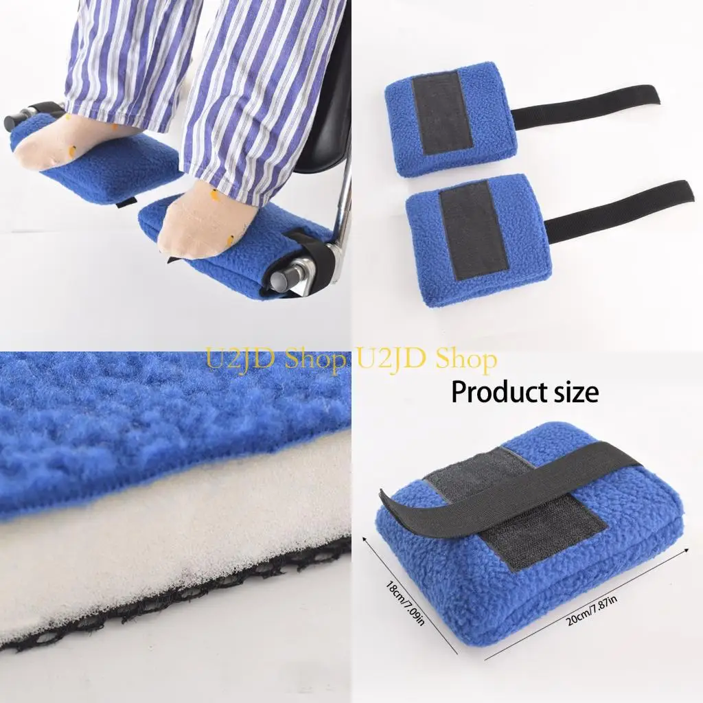 U2JD 1Pair Easy to Install Fleece Pedal Pads Providing Comfort and Security for Wheelchair Users, Universal Fit