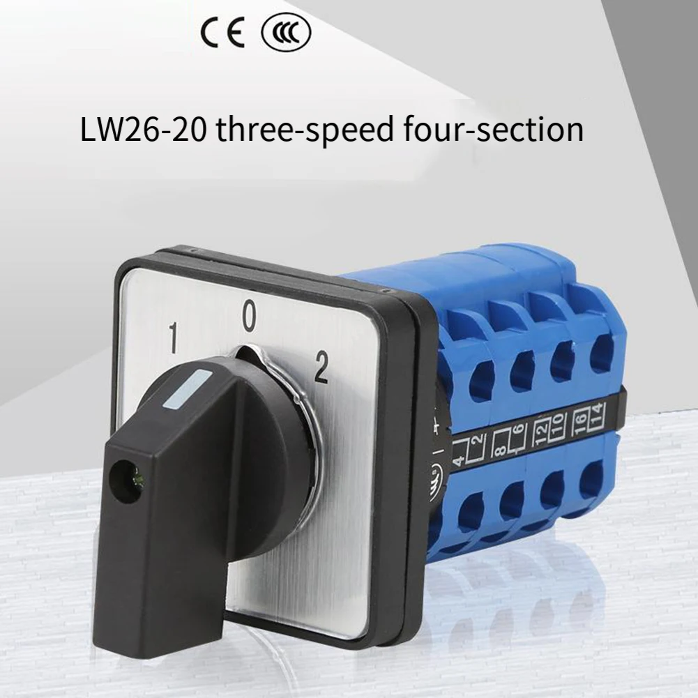 

Поворотный переключатель 660В 20А, 3 положения, 4 полюса, 16 клемм для промышленных панелей управления и морского оборудования