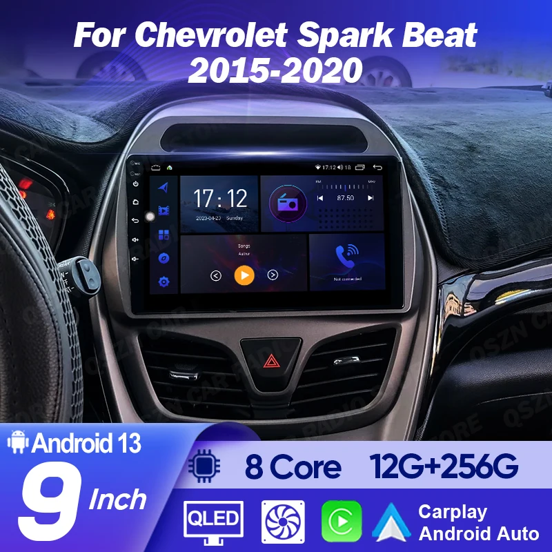 Para Chevrolet Spark Beat 2015 - 2020 2Din Radio de coche Carplay Android navegación Multimedia GPS Audio estéreo BT 4G WiFi FM DVD