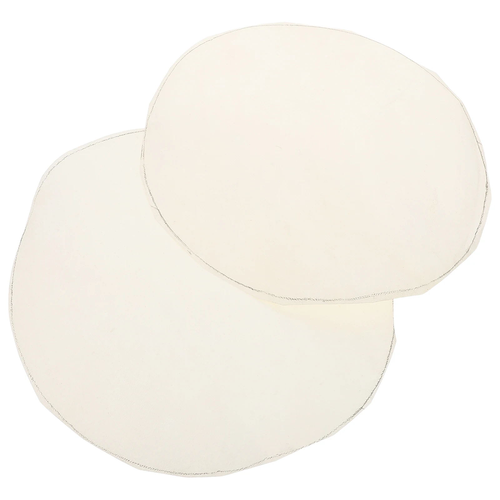 

2 Pcs Orff Waist Drum Unique Acoustic Skin Beige Sheepskin Goat Hide for