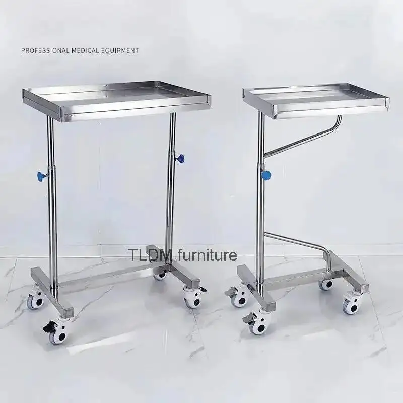 

Rack Barber Medical Thickened Trolley Steel Stainless Shop Trolley Hospital Surgery Tray Trolley Beauty Salon Auxiliary Cart