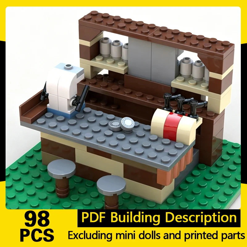 

City Street View Model MOC Building Bricks City Center Bar Modular Technology Gifts Holiday Assemble Children Toys Suit