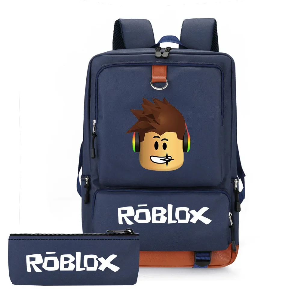 Mochila Roblox Virtual World para niños, bolsa de lápices, bolsa de papelería para estudiantes, bolsa para computadora, regalos para niños, dos piezas