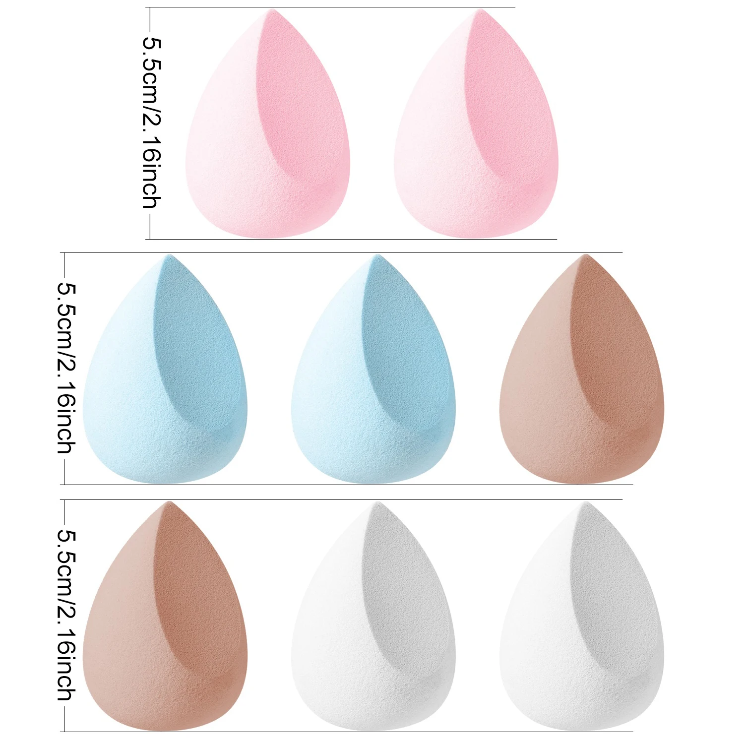 Oeufs de maquillage pour femme, solution de fond de teint, BB crème, correcteur, outils de maquillage du visage essentiels, 8 pièces