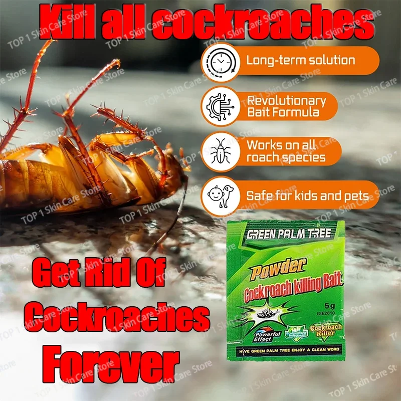 Cockroach Killing Bait Powder Effective Insect Roach Killer Pest Control Kitchen Anti-Roach Medicine 1-22pcs