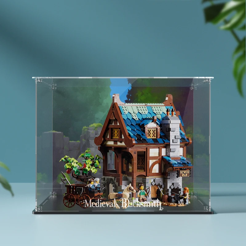 Acrylic Display Box for Lego 21325 Medieval Blacksmith Dustproof Clear Display Case (Lego Set not Included）