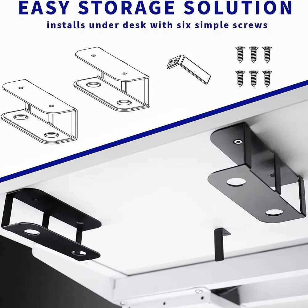 Replacement Metal Laptop Storage Mount Anti-Drop Under TV Under Desk Shelf Laptop Under Desk