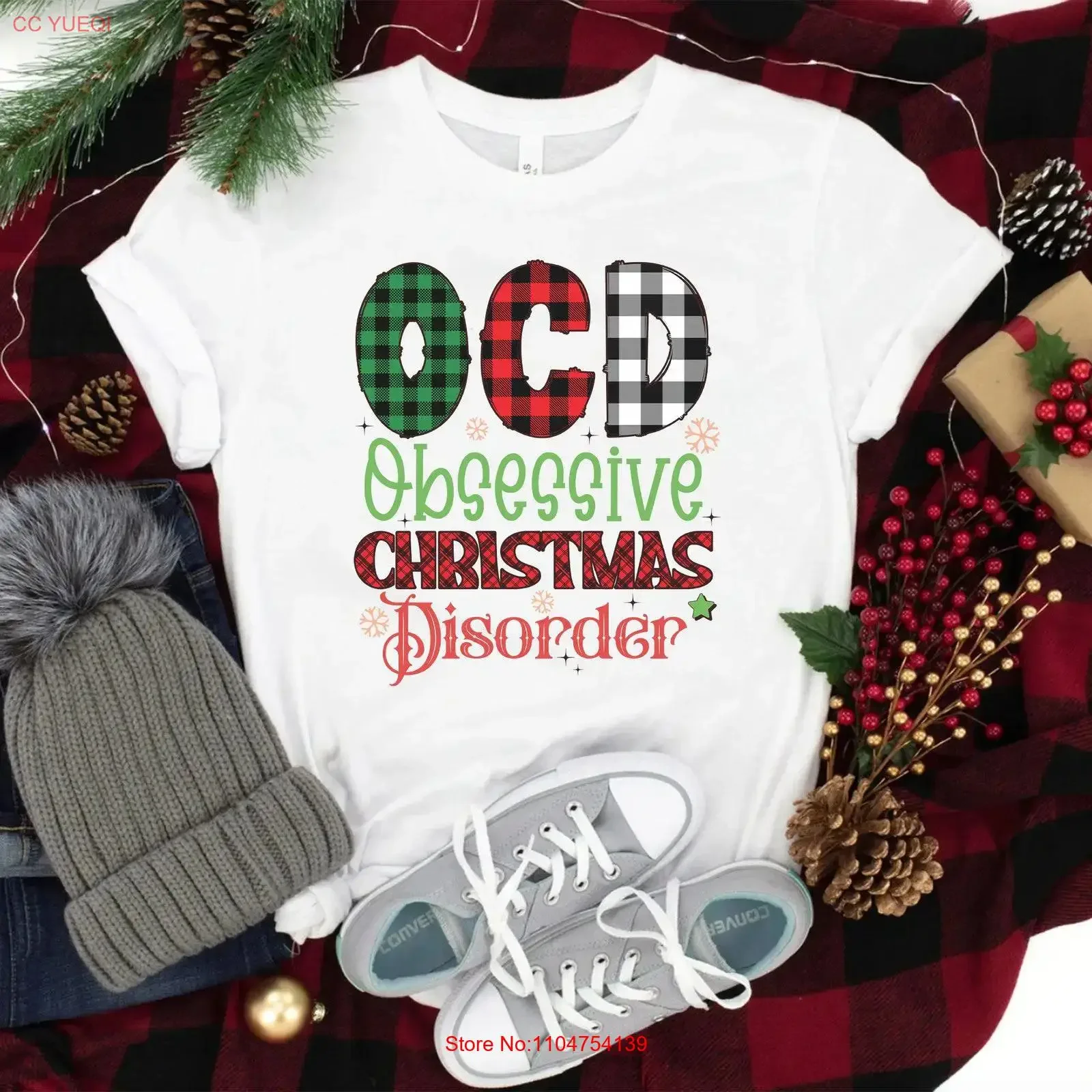Christmas T Shirt Merry s Obsessive Disorder Family OCD Funny vintage Washed Soft homme Breathable Comfortable Versatile