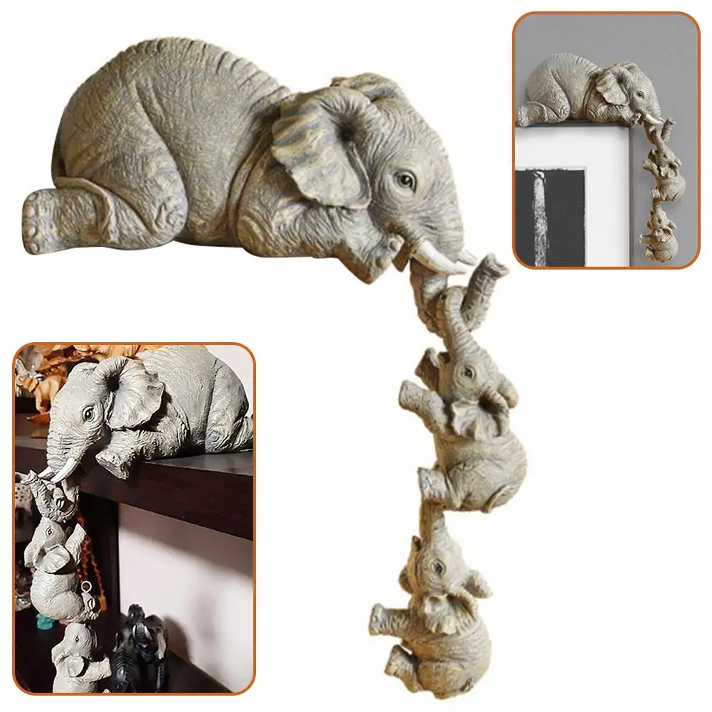 Elefante pendurado artesanato arte, pátio ao ar livre, ornamentos hortícolas, elefantes resina, mãe e filho, três L2G4, novo