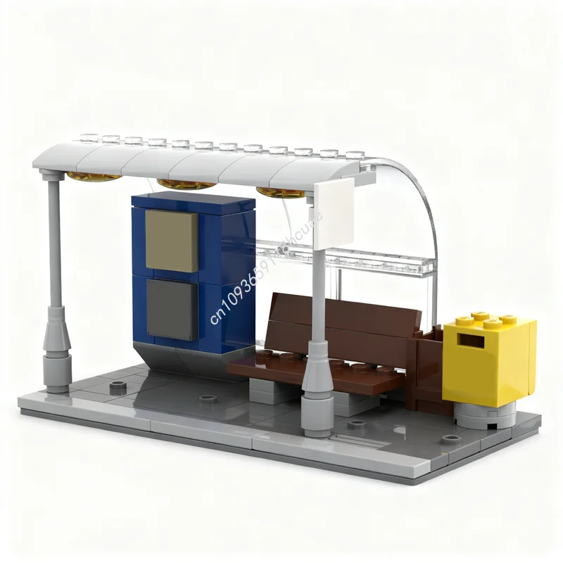 

102pcs MOC City Traffic Bus Stop Model Building Blocks Architecture Toy DIY Assemble Creative Education Christmas Gift Idea