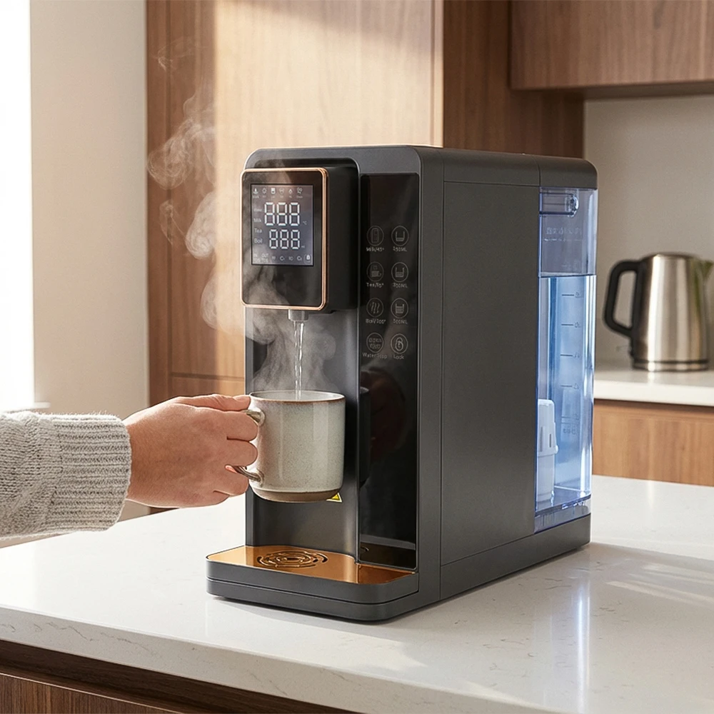 

Новейший настольный диспенсер для воды с обогащением водородом, 2200 Вт, полностью автоматический, с четырехступенчатой системой обратного осмоса, для домашнего использования