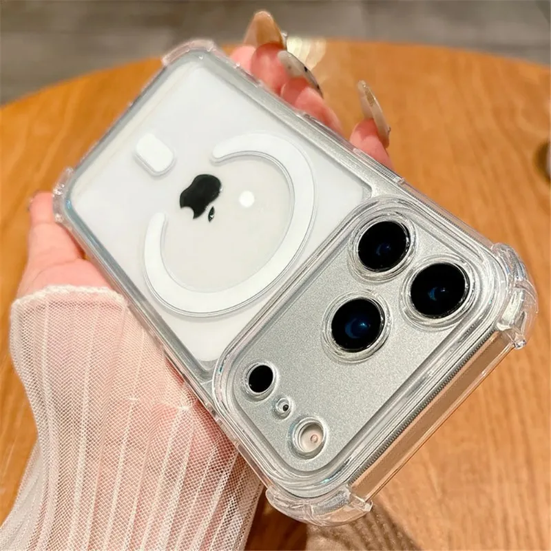 Luxuriöse Magnetische Kabellose Ladehülle für Magsafe für iPhone 18 Pro Max 17 16 15 14 13 12 Plus Stoßfeste Transparente Rückabdeckung – Detail 1