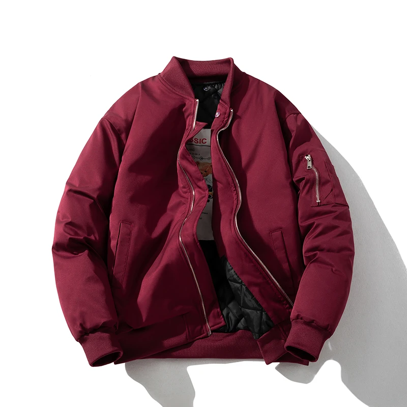 

Loose Fit Thiened Cotton Jaet Workwear Pilot Jaet Men's Women's Bury Baseball Sle Warm Casual Outerwear