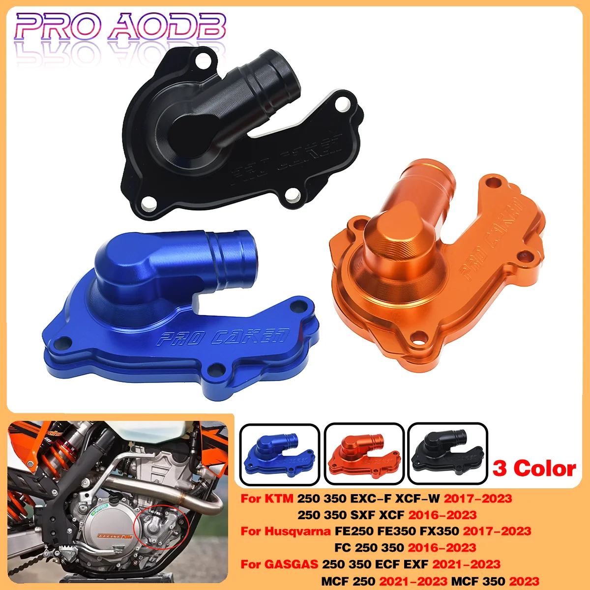 

CAKEN Motorcycle CNC Water Pump Guard Cover Protector For KTM 250 350 EXCF XCF-W 2017-2023 250SXF 350SXF 250XCF 350XCF 2016-2023