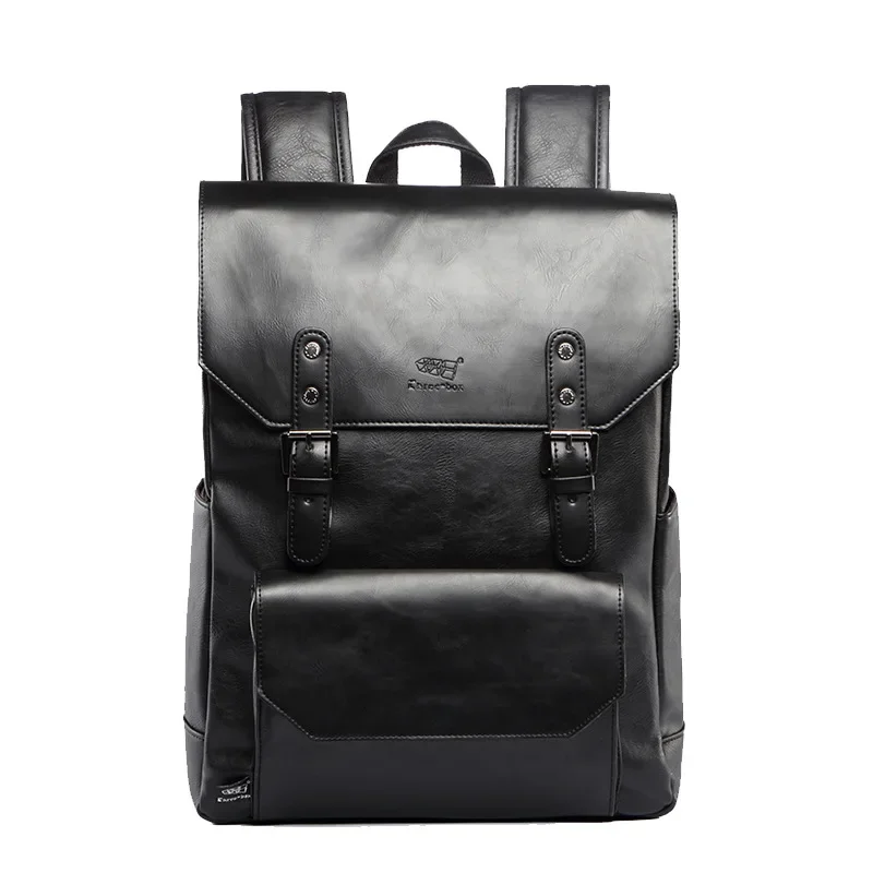 HOT Sell Brand Leather Men Vintage Backpacks Casual Daypacks Teenager Laptop Shoulder School Bag Korean Travel Backpack Mochila