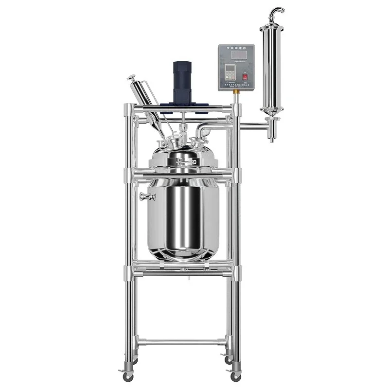 double-layer stainless steel reactor, laboratory small distillation electric heating high pressure chemical stirring tank