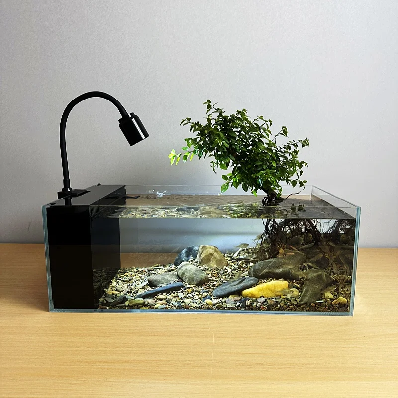 Native stream tank full set desktop South American wind ultra-clear thickened glass ecological fish tank