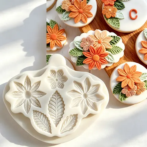 Flowers and Leaves Silicone Sugarcraft Mold Chocolate Cupcake Baking Mould Fondant Cake Decorating Tools