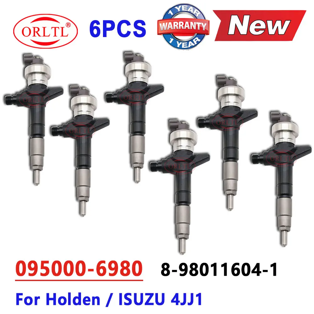 6 PCS New Injector 095000-6980 8981192283 8980116045 095000-6983 For Isuzu 4JJ1 Engine Nozzle 8-98011604-5