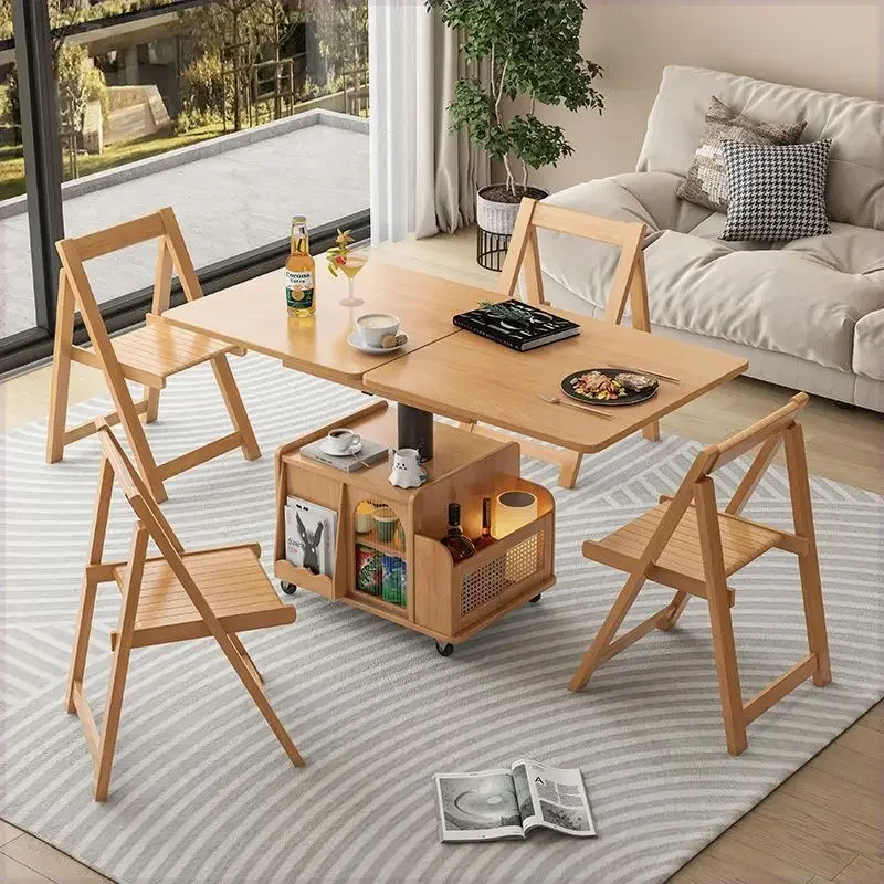

Compact Glass Coffee Table Wheels Italian Lift Living Room Side Table Folding Set Modern Korean Mesa Auxiliar Trendy Furniture