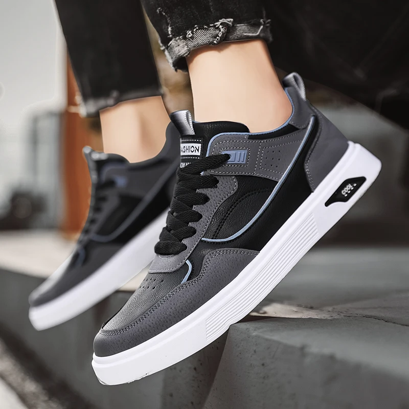 Low-top men's versatile casual sneakers, comfortable and trendy thick-soled outdoor running and skateboarding shoes