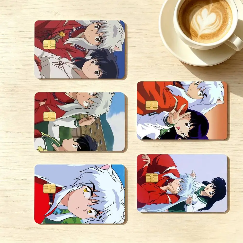 Anime I-Inuyasha  Credit Card HD Stickers Small Chip Waterproof Sticker Game Card Decal Gift